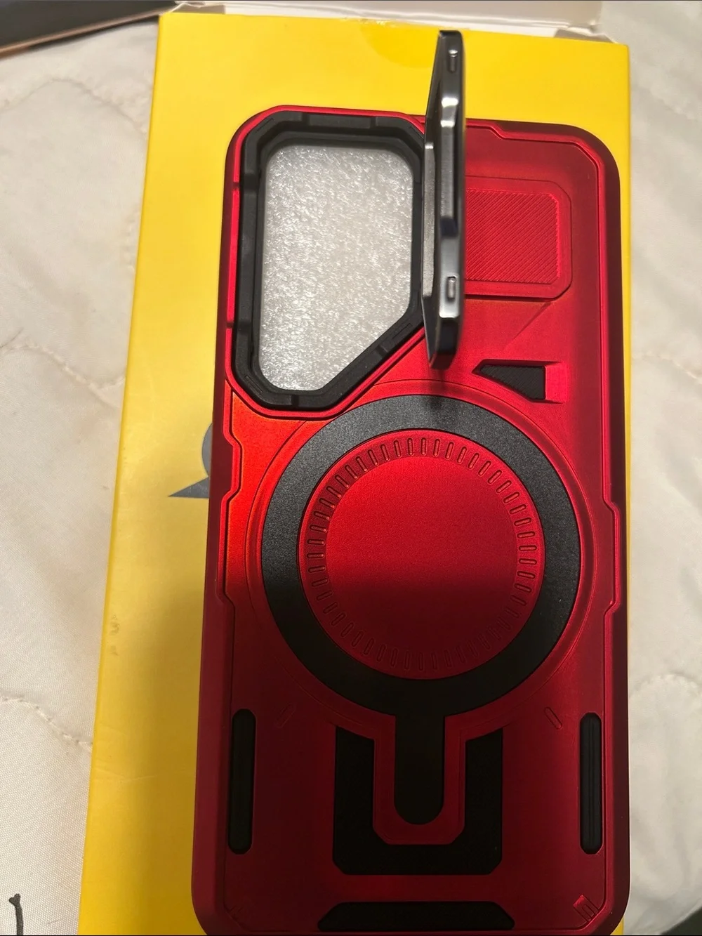 Red Magnetic Rugged Case with camera lens cover for Samsung Galaxy S24 S25 new